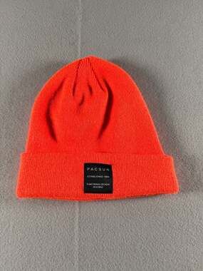 PacSun Neon Orange Cuffed Knit Beanie Hat